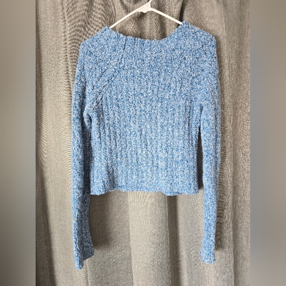 Free People Women's Blue Marine Avalon Off The Shoulder Pullover Sweater Size S - Picture 3 of 5